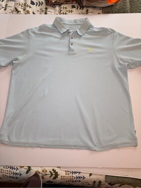 Tommy Bahama Light Blue Polo with Yellow Logo